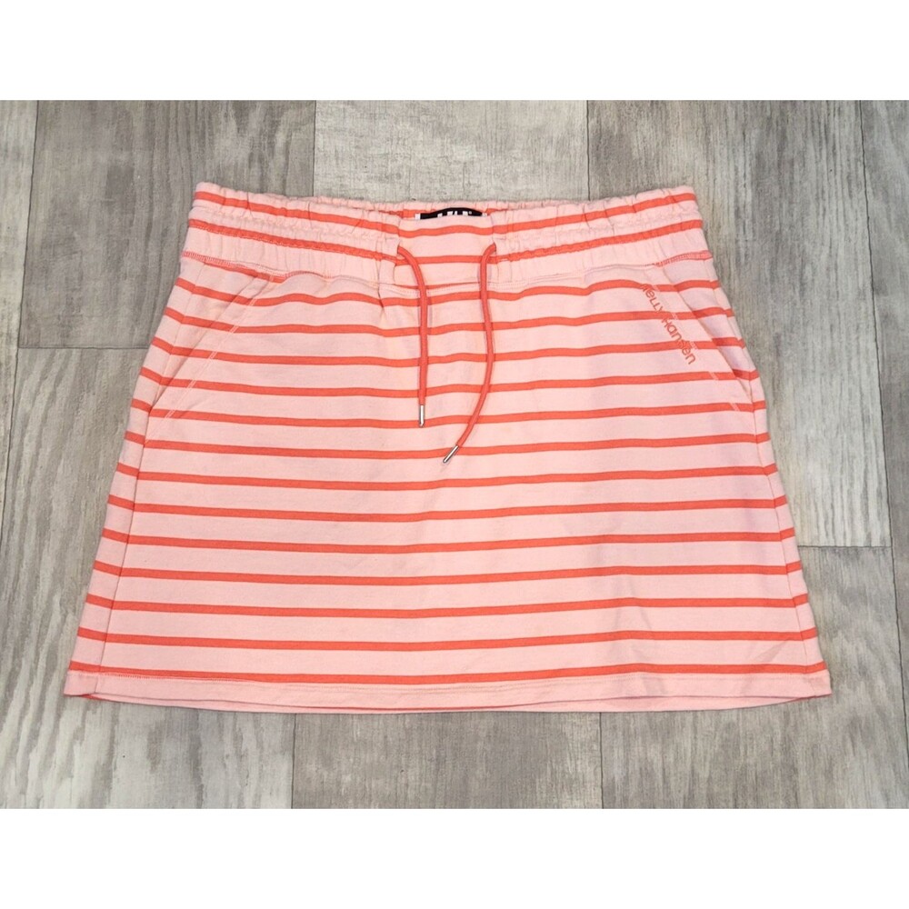 Helly Hansen Bliss Skirt Size L Pink Orange French Terry Elastic Waist Pockets